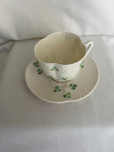 Belleek shamrock shell harp - belleek,